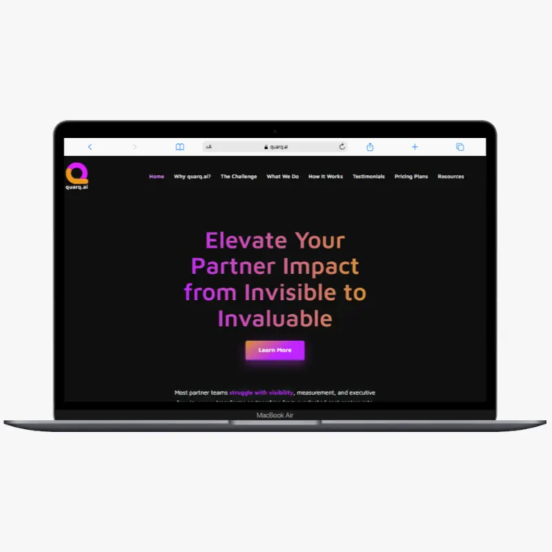 Portfolio image - quarq.ai . Devolped by w3leads